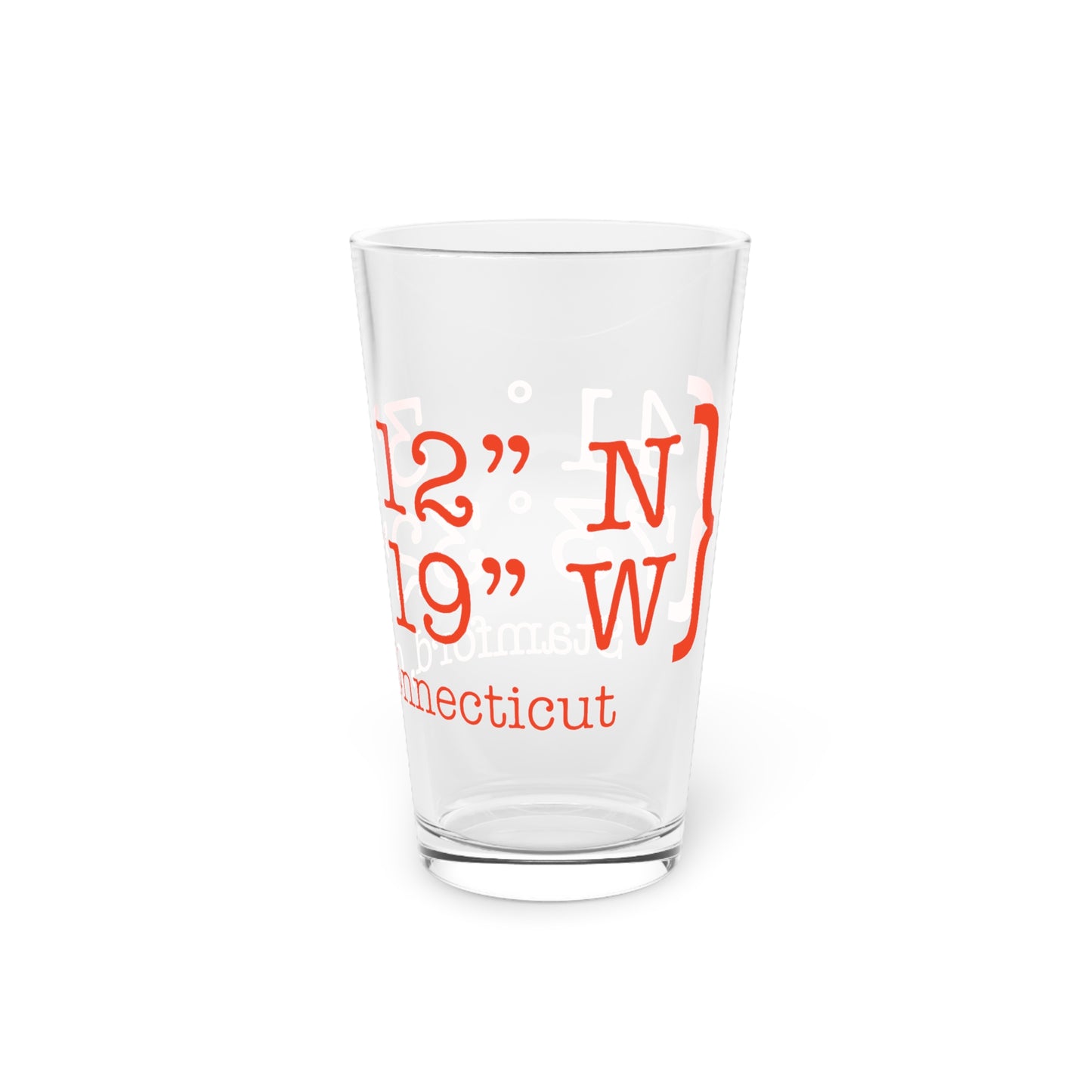 Stamford Coordinates  Pint Glass, 16oz