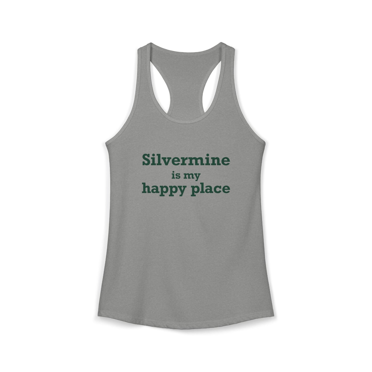 Silvermine is My Happy Place Women's Ideal Racerback Tank Top