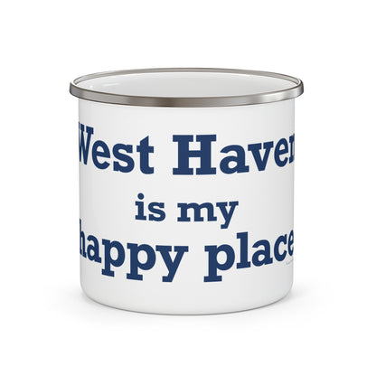 West Haven Is My Happy Place Enamel Camping Mug