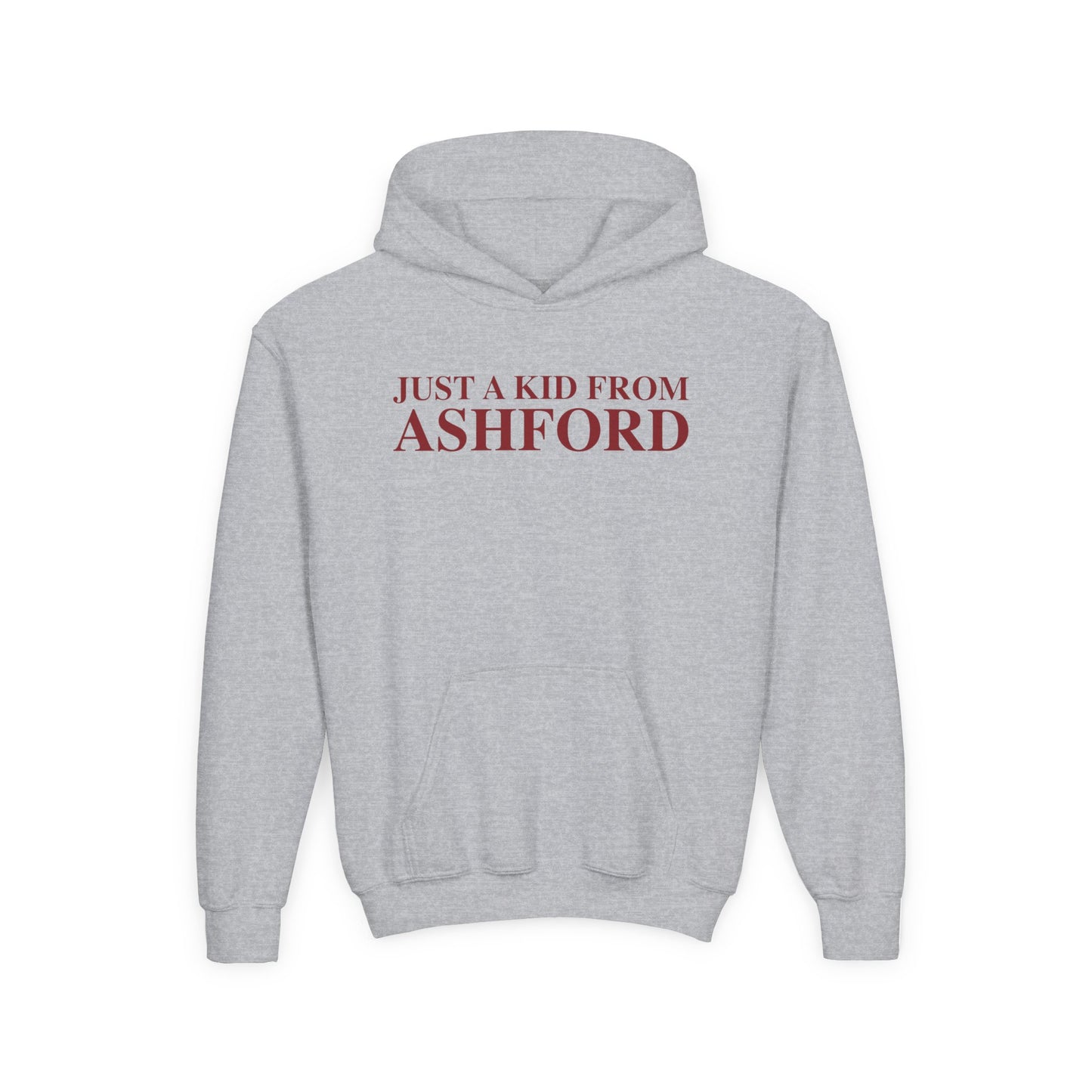 Just a kid from Ashford Youth Heavy Blend Hooded Sweatshirt