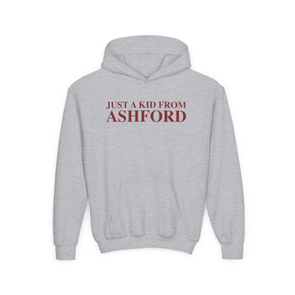 Just a kid from Ashford Youth Heavy Blend Hooded Sweatshirt