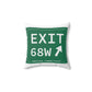 Vintage Exit 68W WCP Sign Spun Polyester Square Pillow