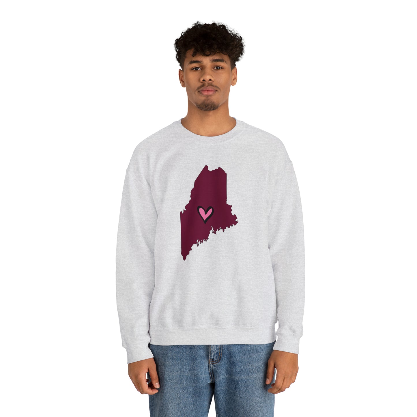 Maine Love (maroon) Unisex Heavy Blend™ Crewneck Sweatshirt