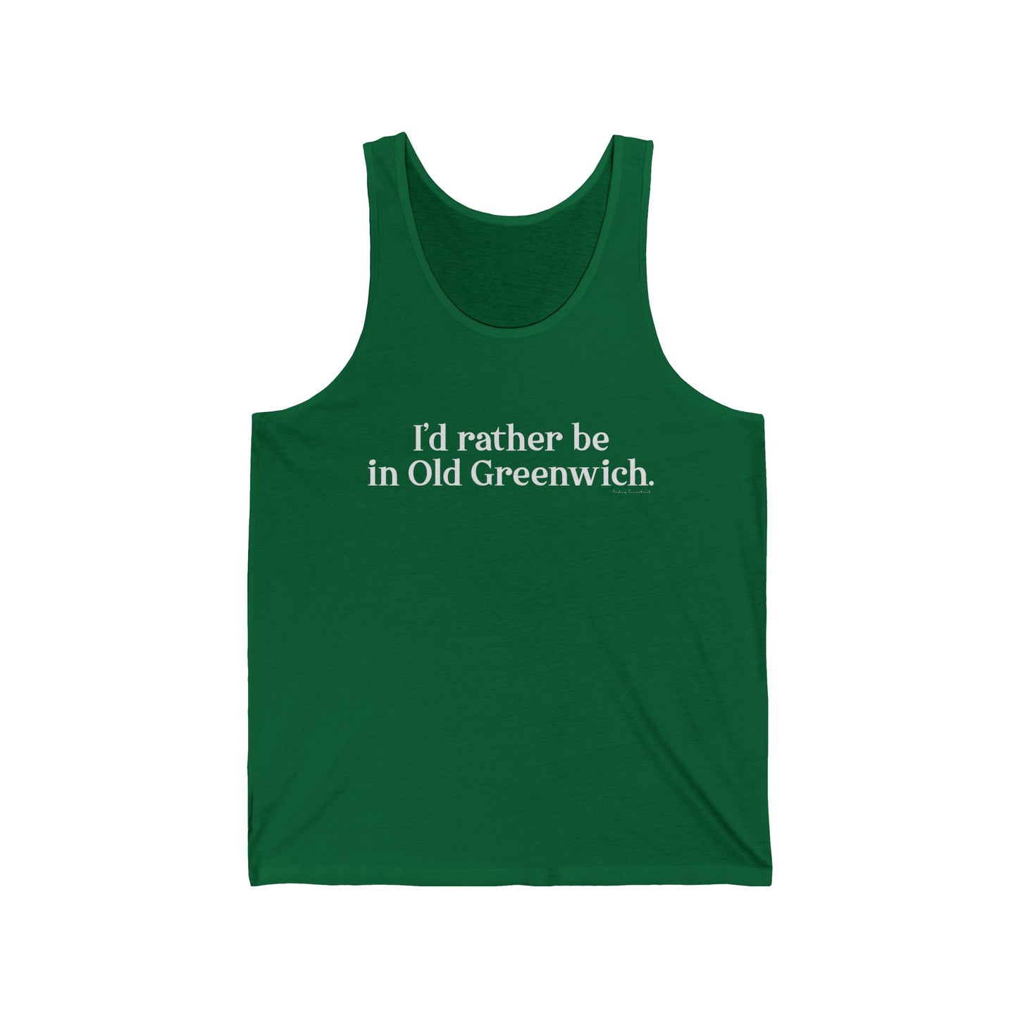 I’d rather be in Old Greenwich Unisex Jersey Tank