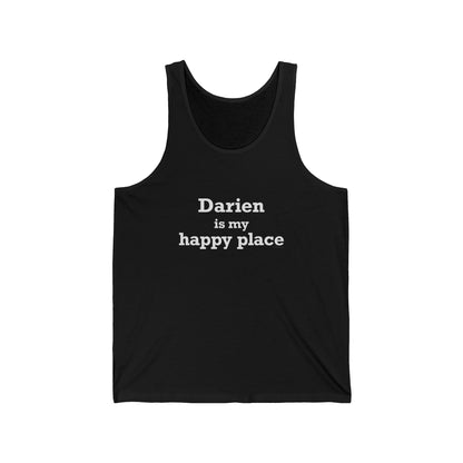 Darien Is My Happy Place Unisex Jersey Tank Top