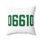06610  Bridgeport Connecticut Zip Code Spun Polyester Square Pillow