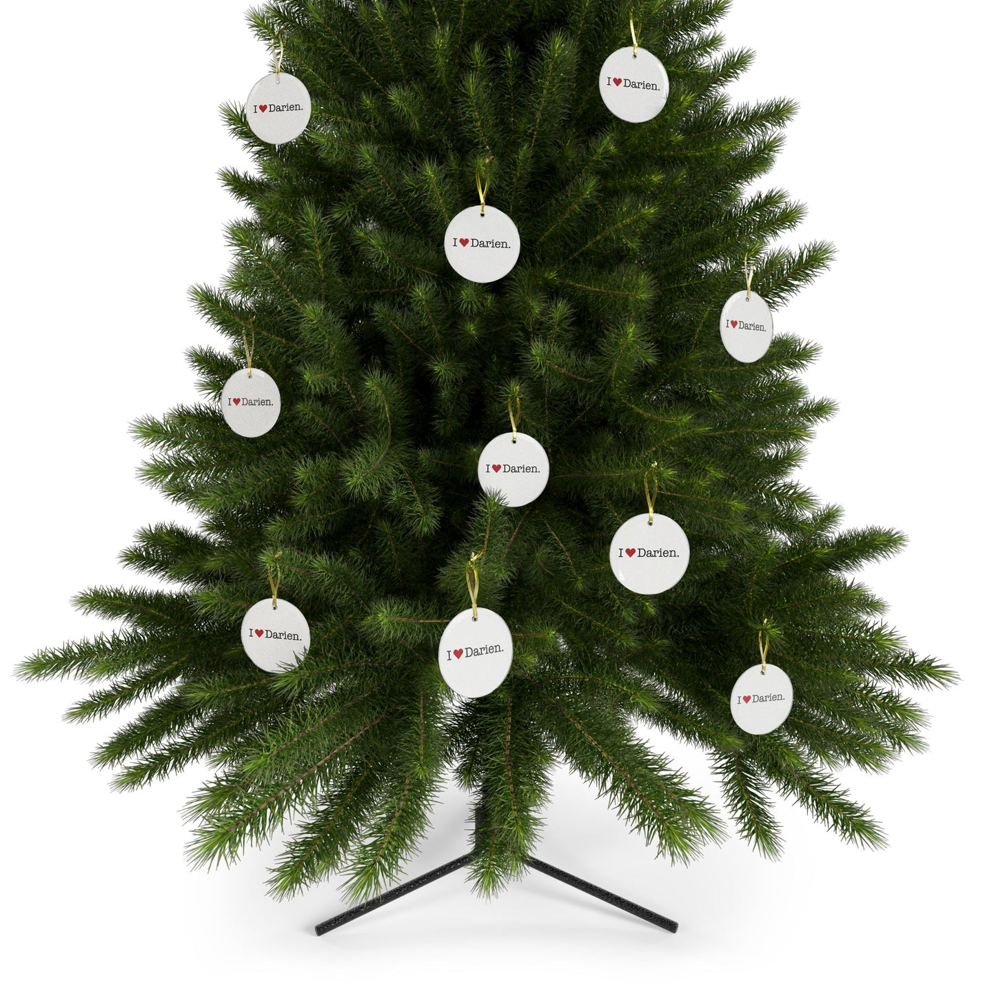 I Heart Darien. Glass Ornaments