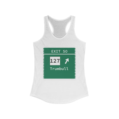 Vintage Merritt Parkway Exit 50 Sign Women's Ideal Racerback Tank Top