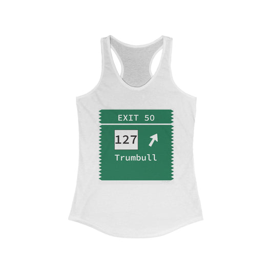 Vintage Merritt Parkway Exit 50 Sign Women's Ideal Racerback Tank Top