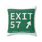 Vintage Exit 57 WCP Sign Spun Polyester Square Pillow
