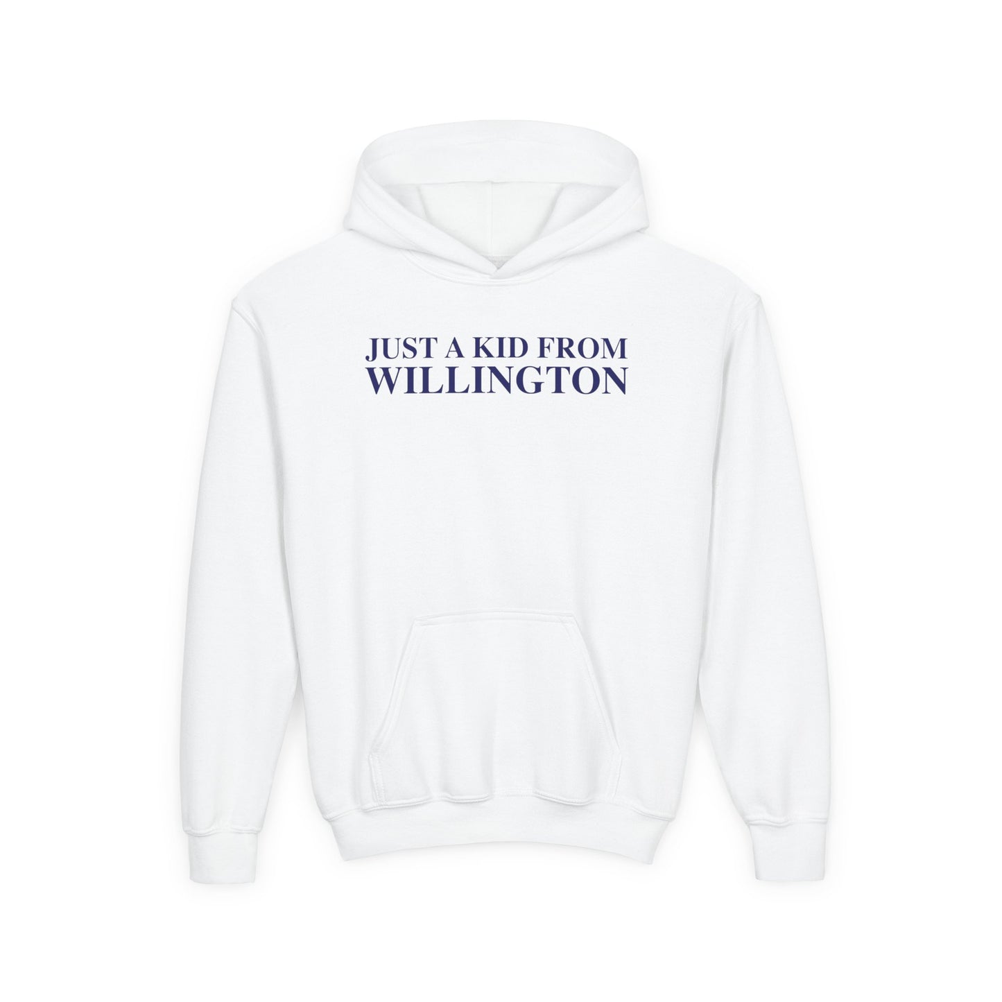 Just a kid from Willington Youth Heavy Blend Hooded Sweatshirt