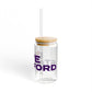 Love Stamford Glass Can with Straw and Lid, 16oz
