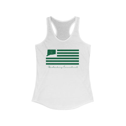 Glastonbury Connecticut St Patrick’s Day Flag Women's Ideal Racerback Tank Top