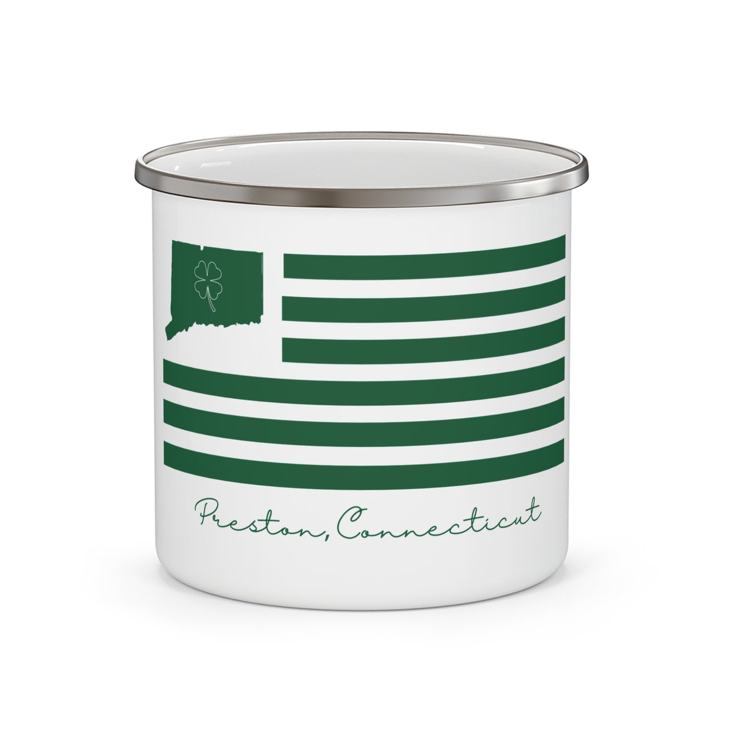 Preston Connecticut St. Patrick’s Day Flag Enamel Camping Mug