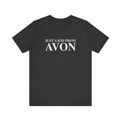 Just a kid from Avon Unisex Jersey Short Sleeve T-Shirt
