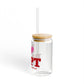 I Heart BRPT Glass Can with Straw and Lid, 16oz