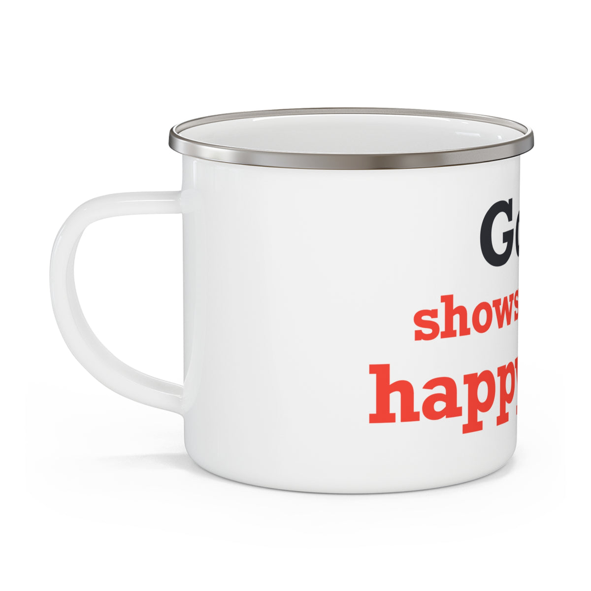 Goose Shows Are My Happy Place - Blue & Orange Enamel Camping Mug