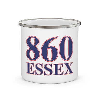 860 Essex Red, White & Blue Enamel Camping Mug