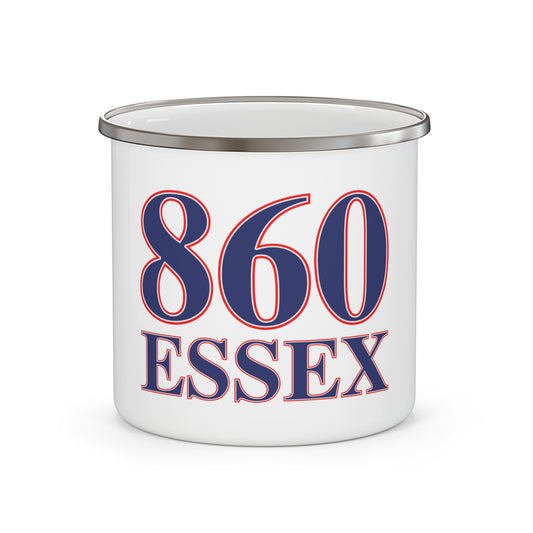 860 Essex Red, White & Blue Enamel Camping Mug