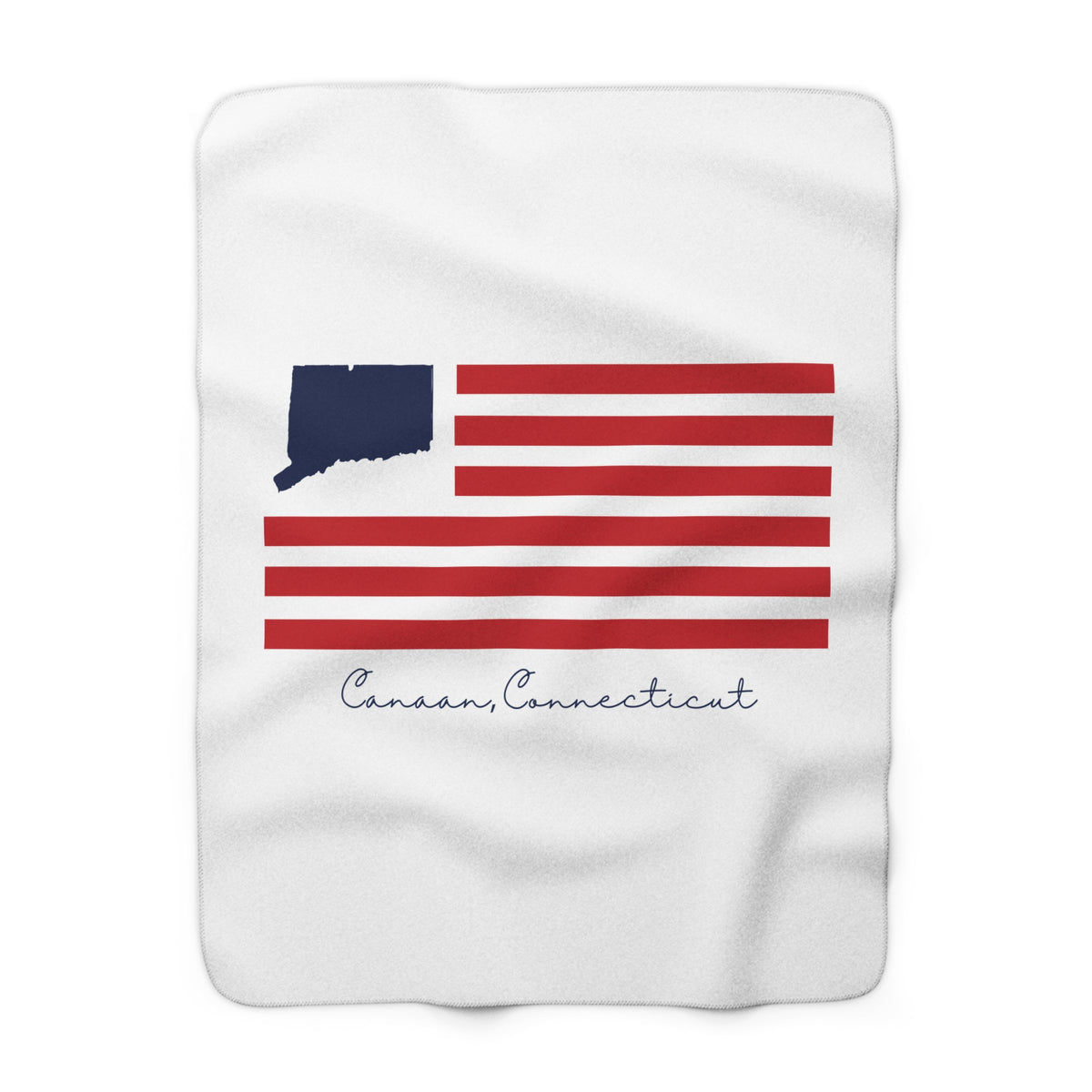 Canaan Connecticut Flag Sherpa Fleece Blanket
