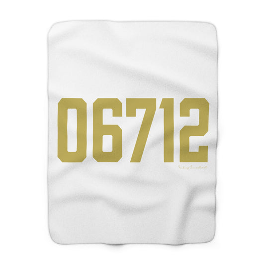 06712 Prospect Connecticut Zip Code Sherpa  Fleece Blanket