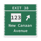 Vintage Merritt Parkway Exit 38 Sign Matte Canvas, Stretched, 1.25"