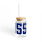 06455 Middlefield Connecticut Zip Code Glass Can with Straw and Lid, 16oz