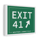 Vintage Exit 41 Merritt Parkway Sign Matte Canvas, Stretched, 1.25"