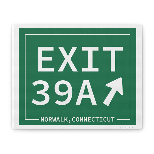 Vintage Exit 39A Merritt Parkway Sign Matte Canvas, Stretched, 1.25"