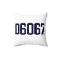 06067 Rocky Hill Connecticut Zip Code Polyester Square Pillow