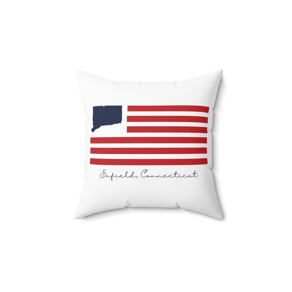 Enfield Connecticut Flag Spun Polyester Square Pillow