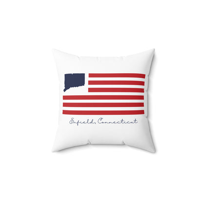 Enfield Connecticut Flag Spun Polyester Square Pillow