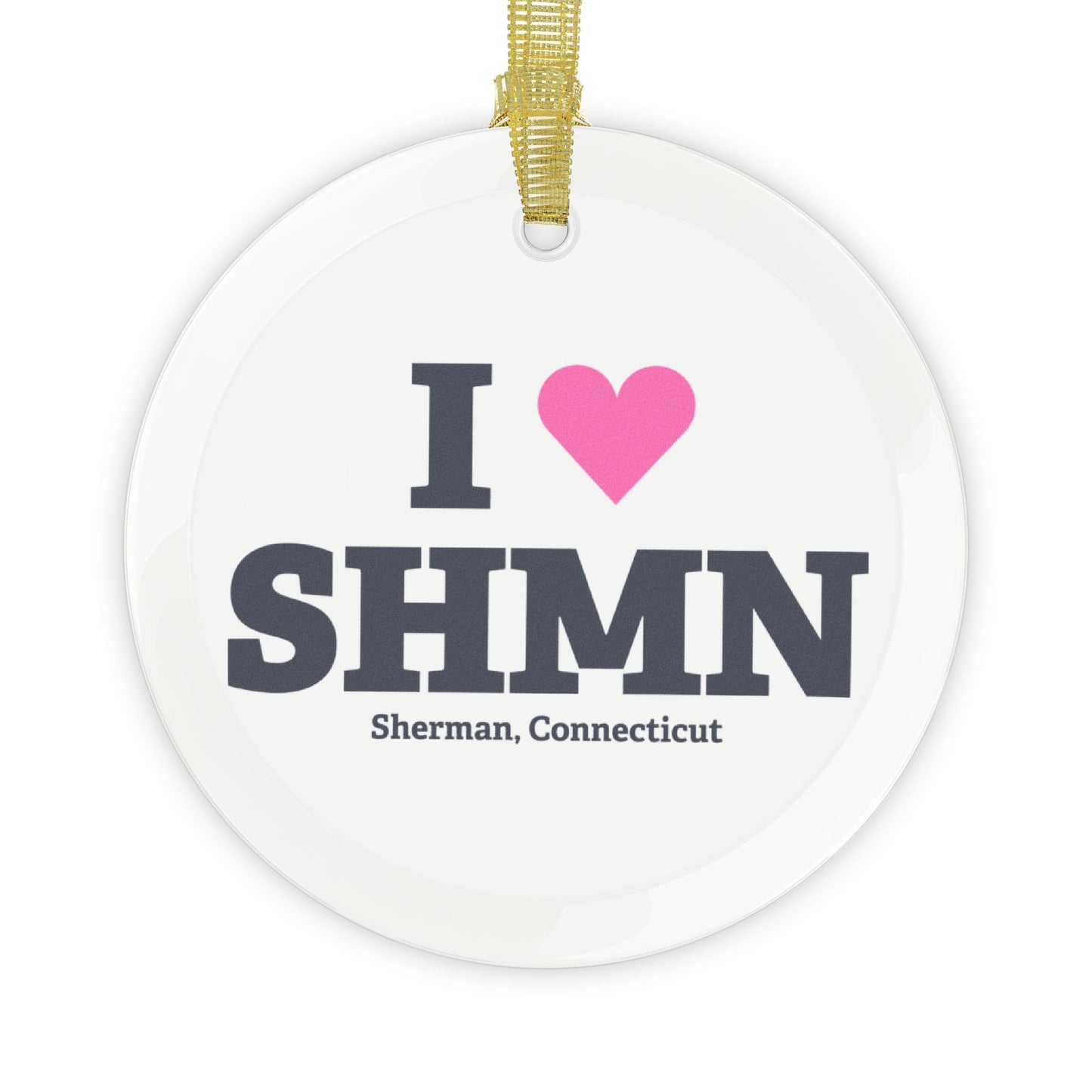 I Heart SHMN Glass Ornaments