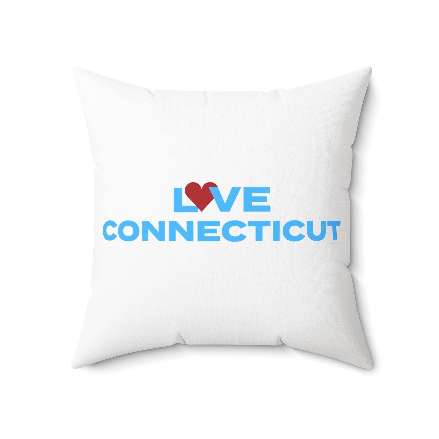 Love Connecticut Spun Polyester Square Pillow