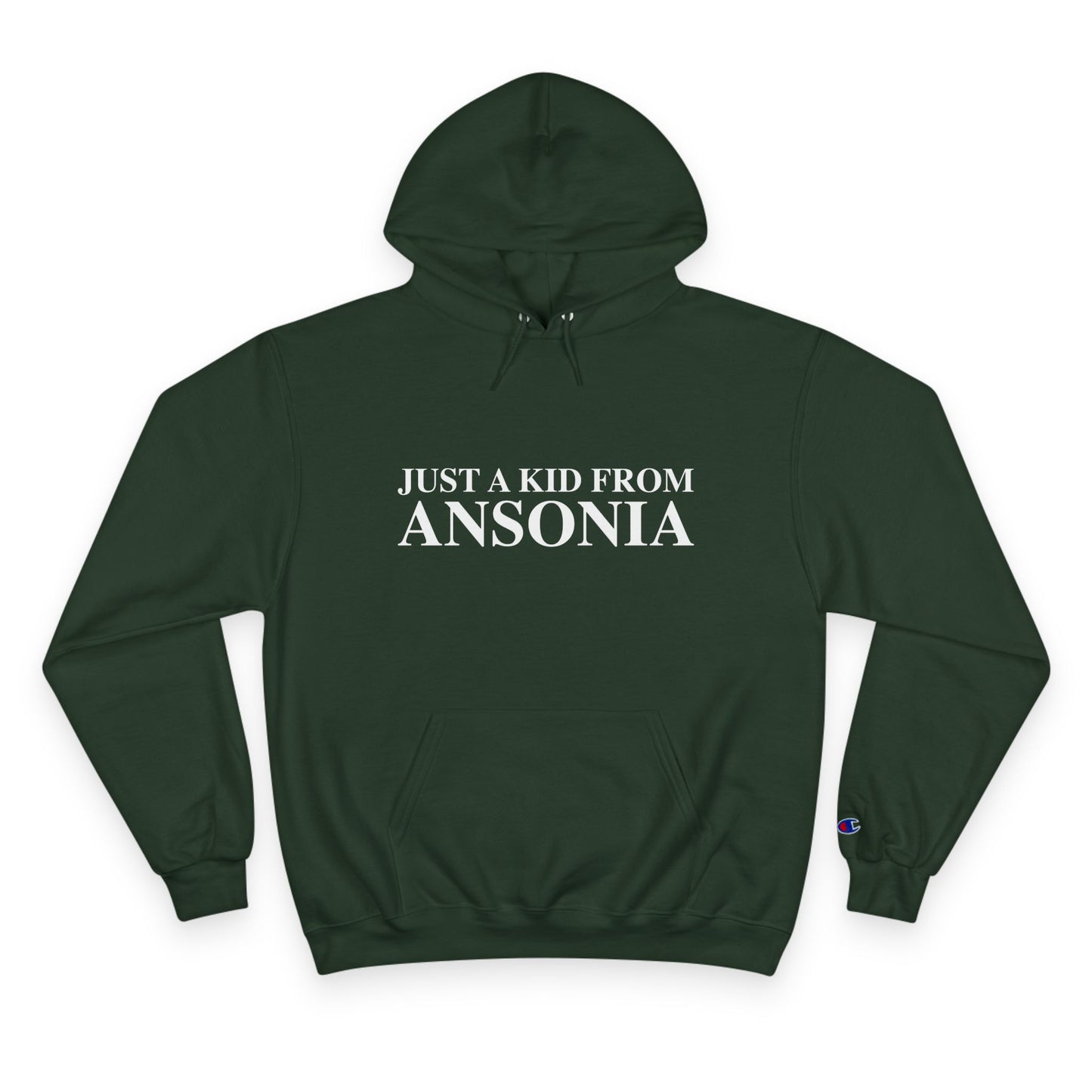 Just a kid from Ansonia Champion Hoodie