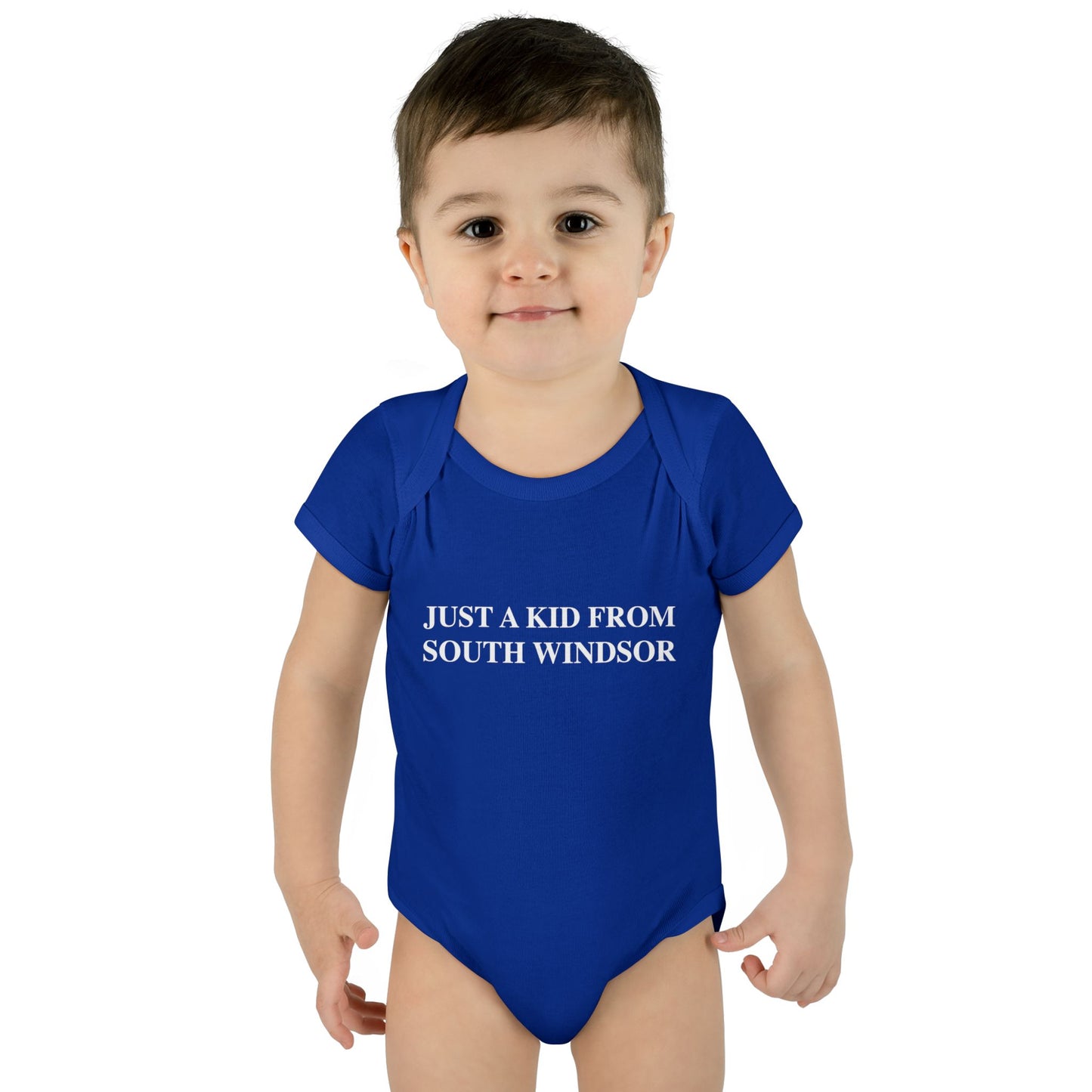 Just a kid from South Windsor Infant Baby Rib Bodysuit