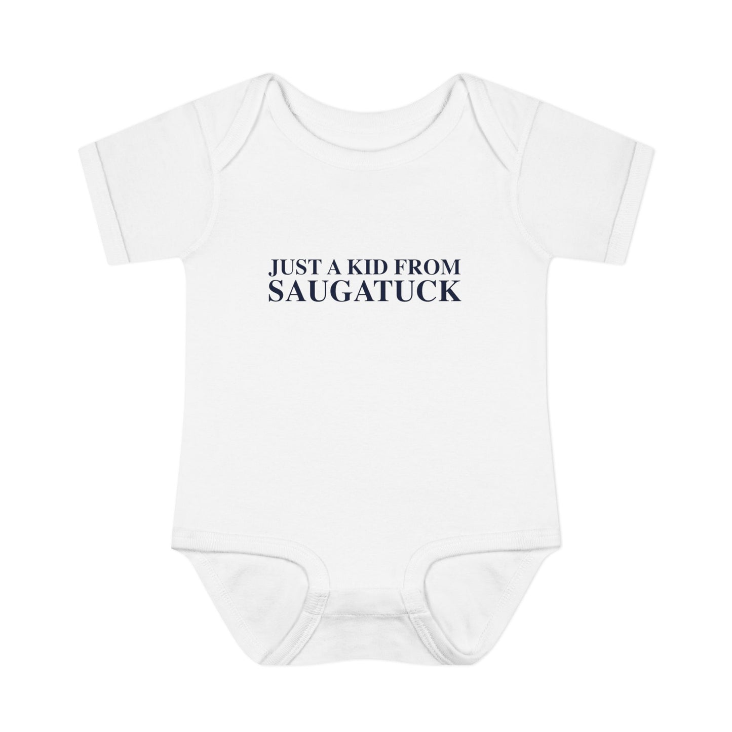 Just a kid from Saugatuck Infant Baby Rib Bodysuit