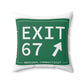 Vintage Exit 67 WCP Sign Spun Polyester Square Pillow