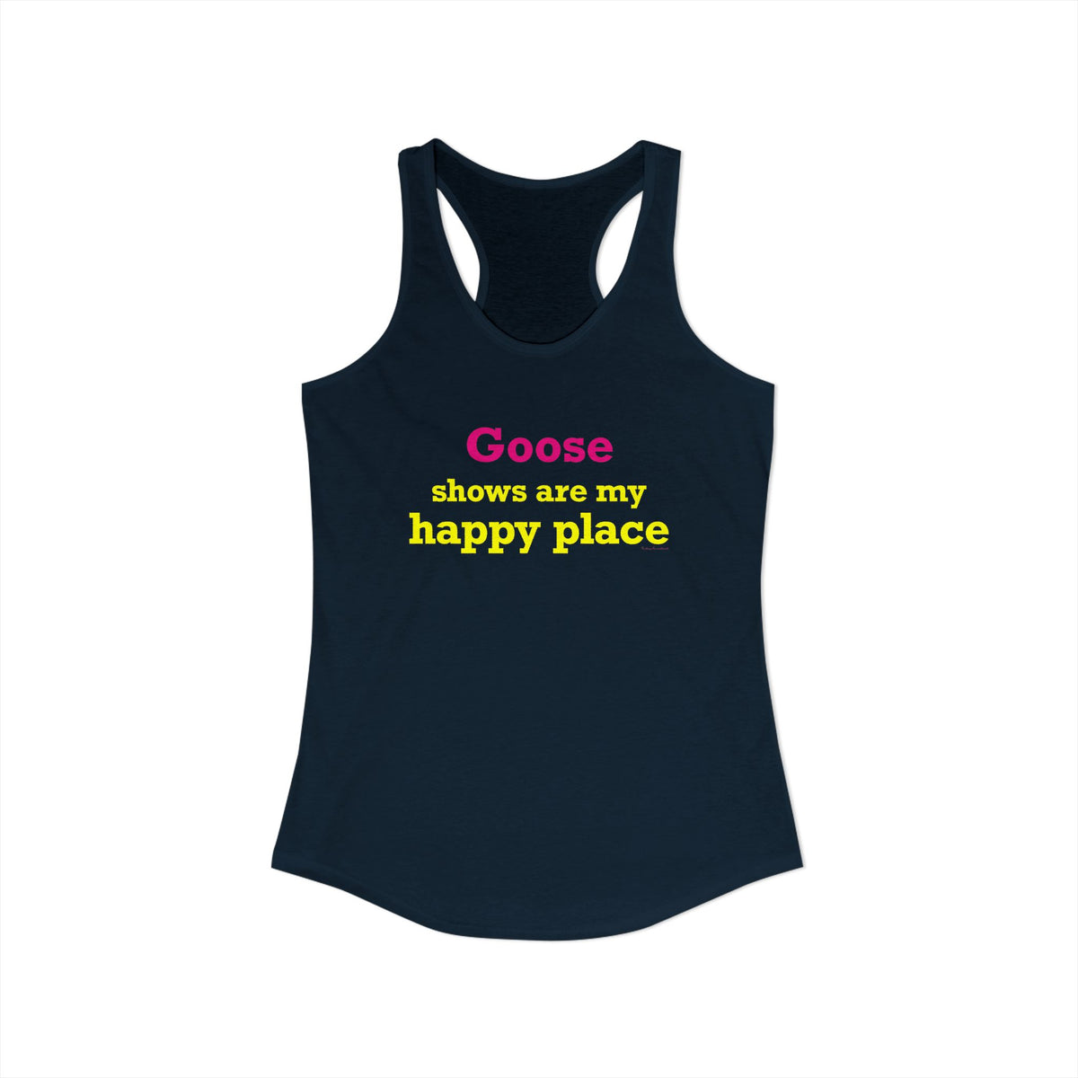 Goose Shows Are My Happy Place - Yellow & Pink Women's Ideal Racerback Tank Top