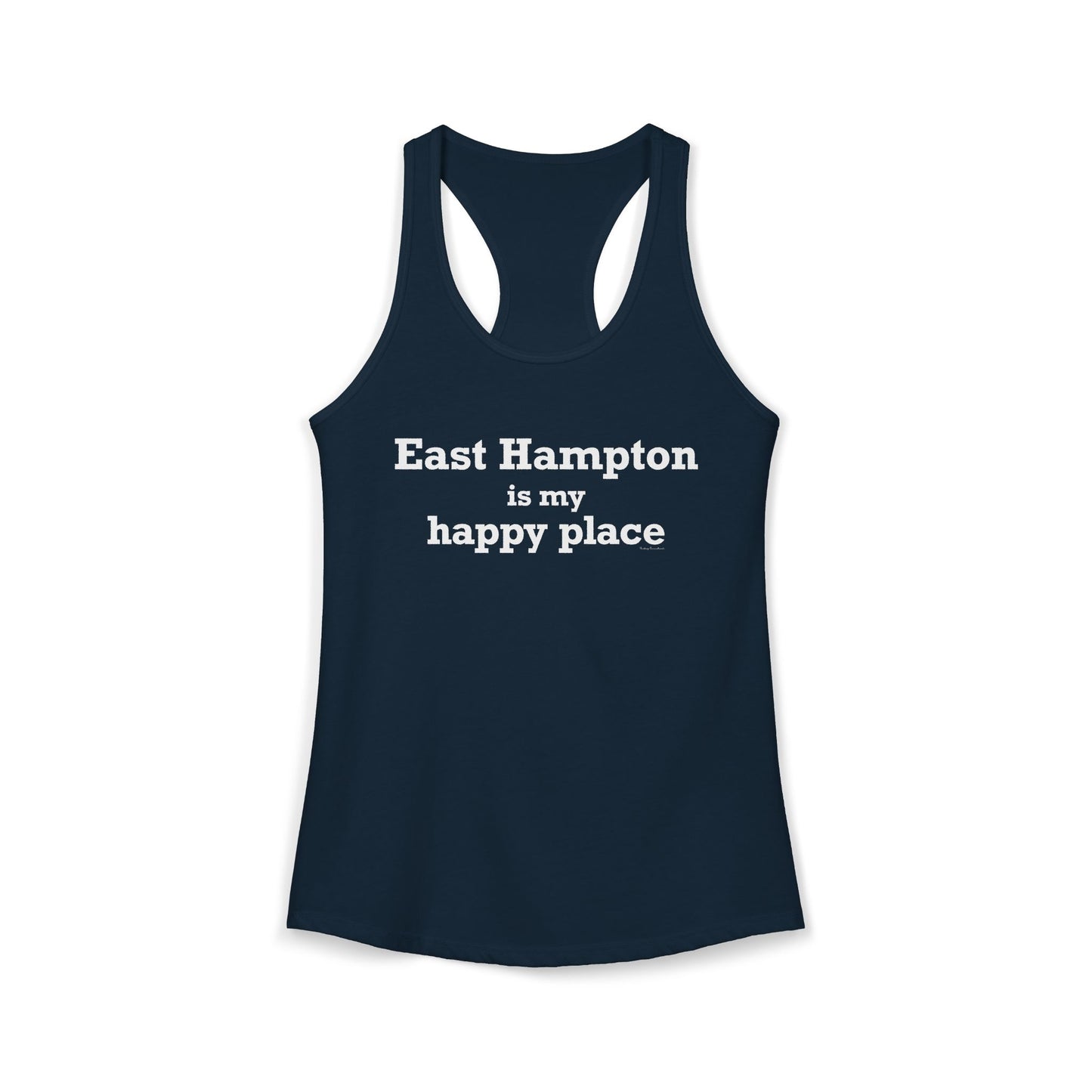 East Hampton is My Happy Place Women's Ideal Racerback Tank Top