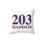 203 Madison Red White & Blue Spun Polyester Square Pillow