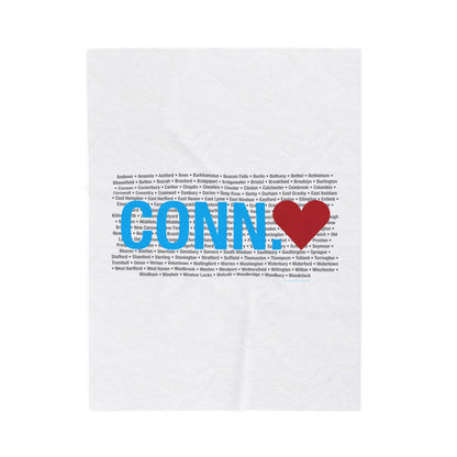 Connecticut Love Velveteen Plush Blanket