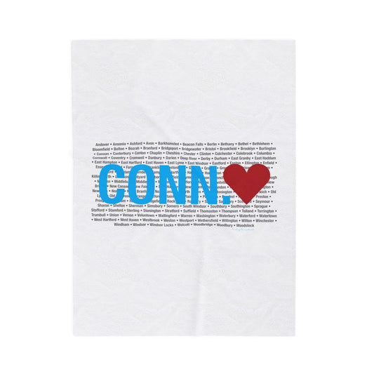 Connecticut Love Velveteen Plush Blanket