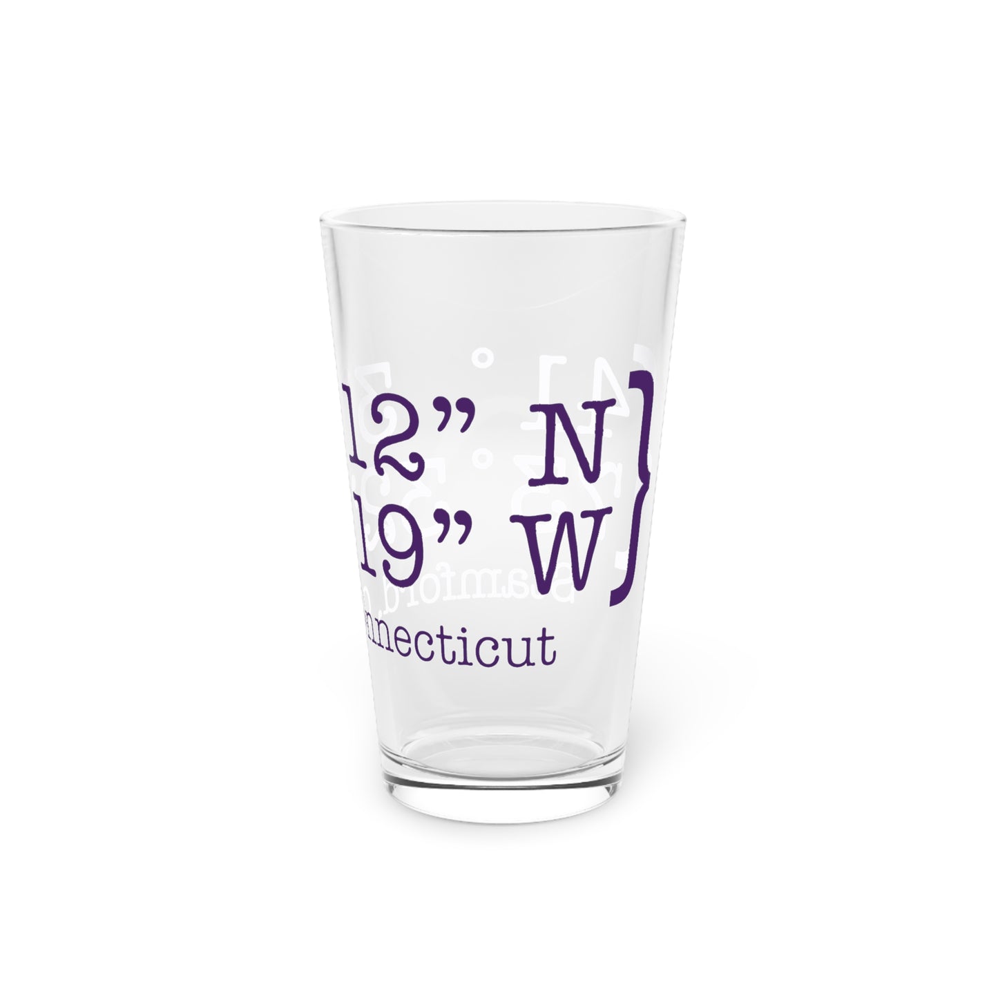 Stamford Coordinates Pint Glass, 16oz
