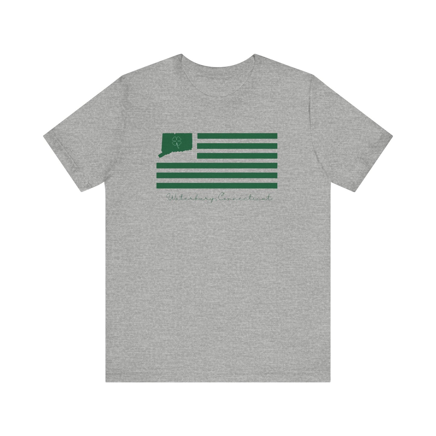 Waterbury Connecticut St Patrick’s Day Flag Unisex Jersey Short Sleeve T-Shirt