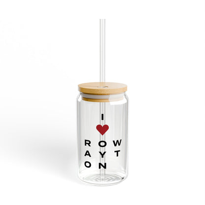 Rowayton Vision Glass Can with Straw and Lid, 16oz