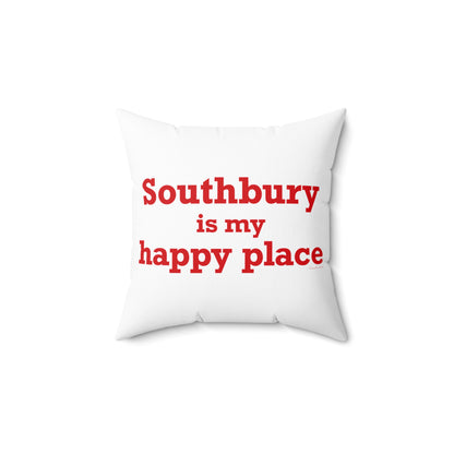 Southbury is My Happy Place Polyester Square Pillow