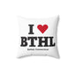 I Heart BTHL Spun Polyester Square Pillow