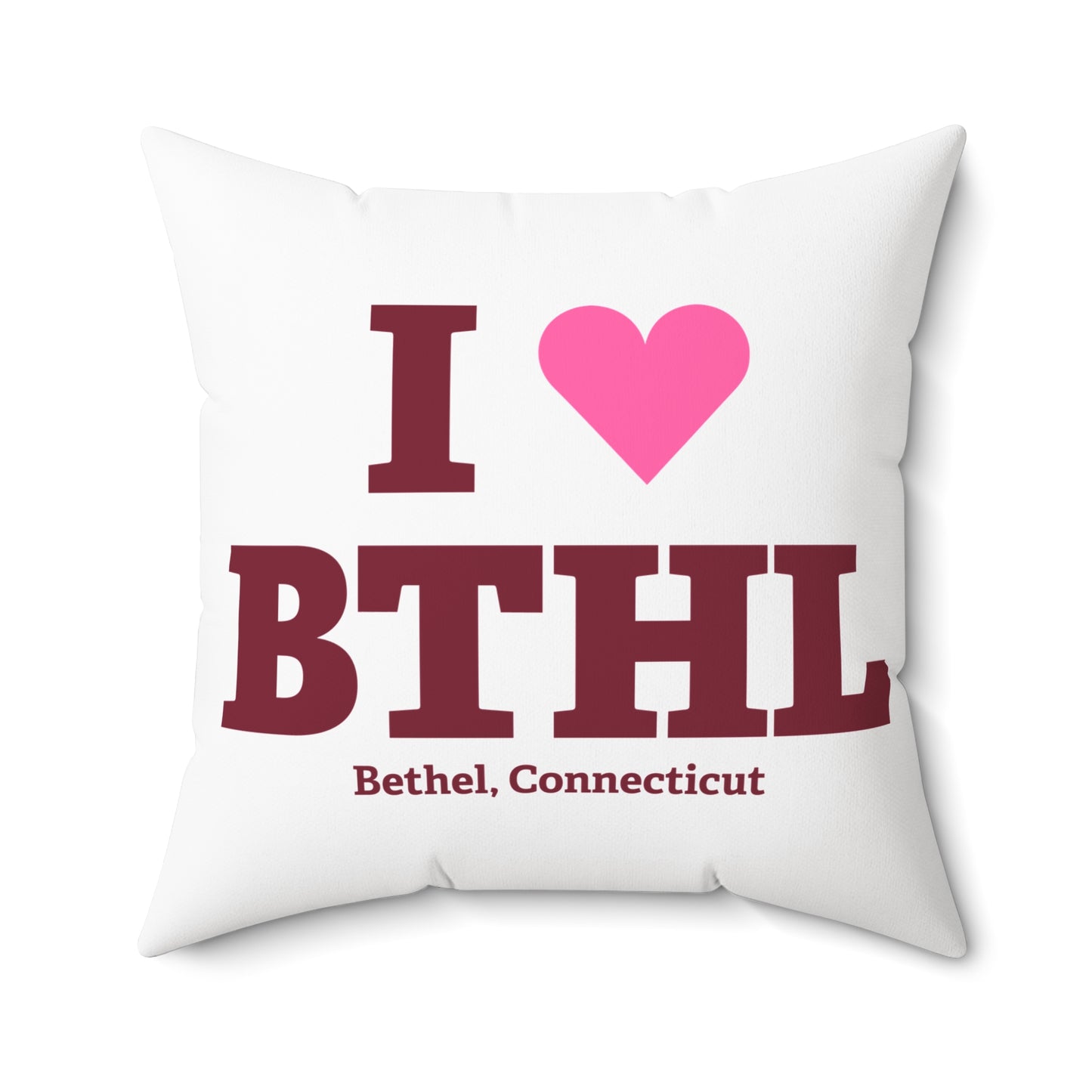 I Heart BTHL Spun Polyester Square Pillow