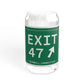 Vintage Exit 47 Merritt Parkway Sign Sipper Glass, 16oz